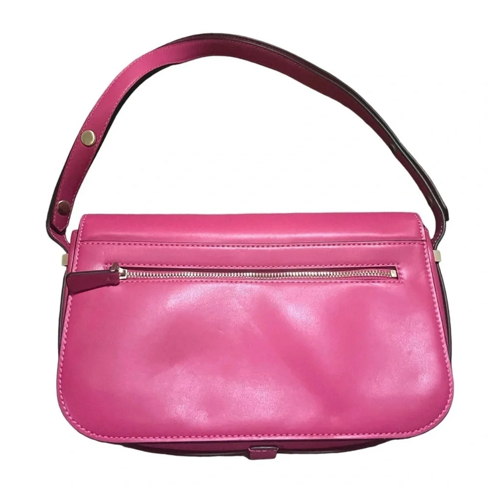 GUESS Hot Pink Handbag Gold Details Designer Bag For Women